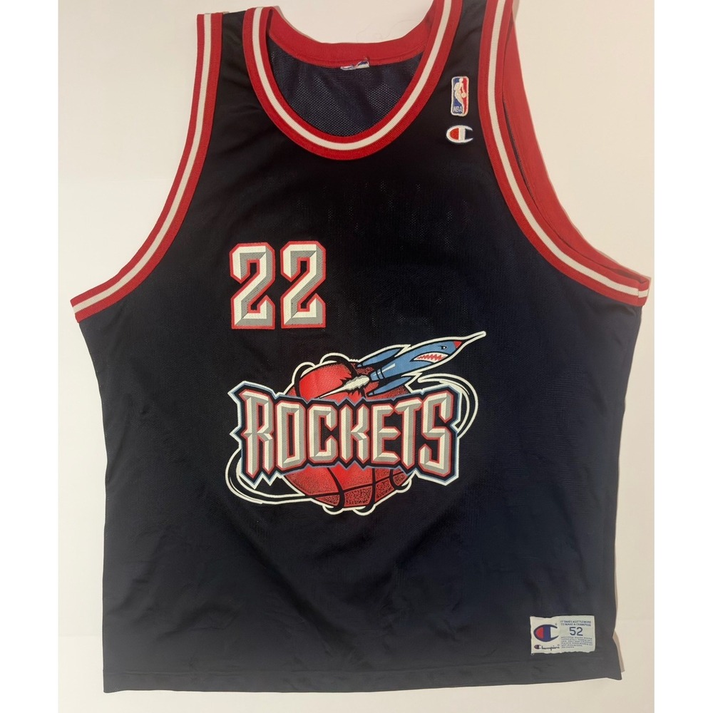 Vintage Champion Houston Rockets Clyde Drexler #22 NBA JERSEY Sz 52 XXL USA 90's